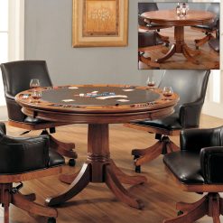 Hillsdale Furniture Parkview Round Game Table, Medium Brown Oak