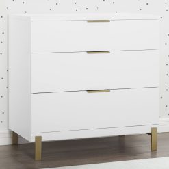 Alternative view of Delta Children Hendrix 3 Drawer Dresser in Bianca White/Bronze