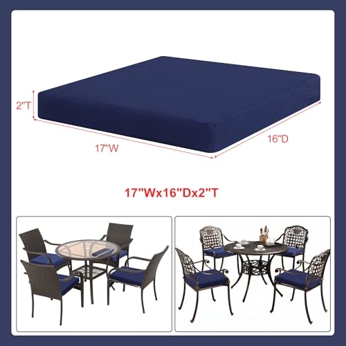 Favoyard Outdoor Chair Cushion Set of 4 Rainproof & Color Fade Resistant 19 x 19 x 2 in Square Corner Patio Furniture Cushions with Waterproof Hidden Zipper Attach Ties for Dining Table Chairs Seats - Image 24