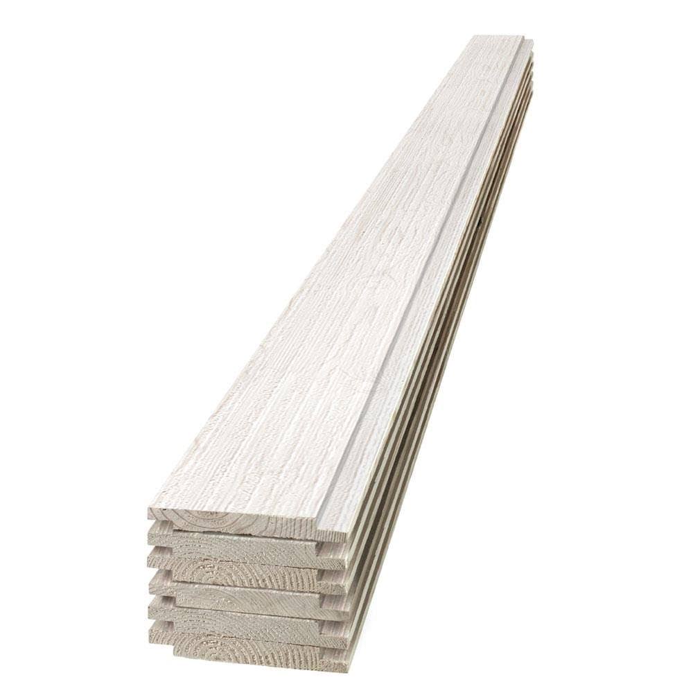 UFP-Edge 1 in. x 6 in. x 6 ft. Barn Wood White Shiplap Pine Board (6-Pack) - Image 2