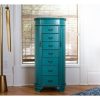 Hives and Honey Daley Oval Standing Jewelry Armoire, Turquoise, Blue