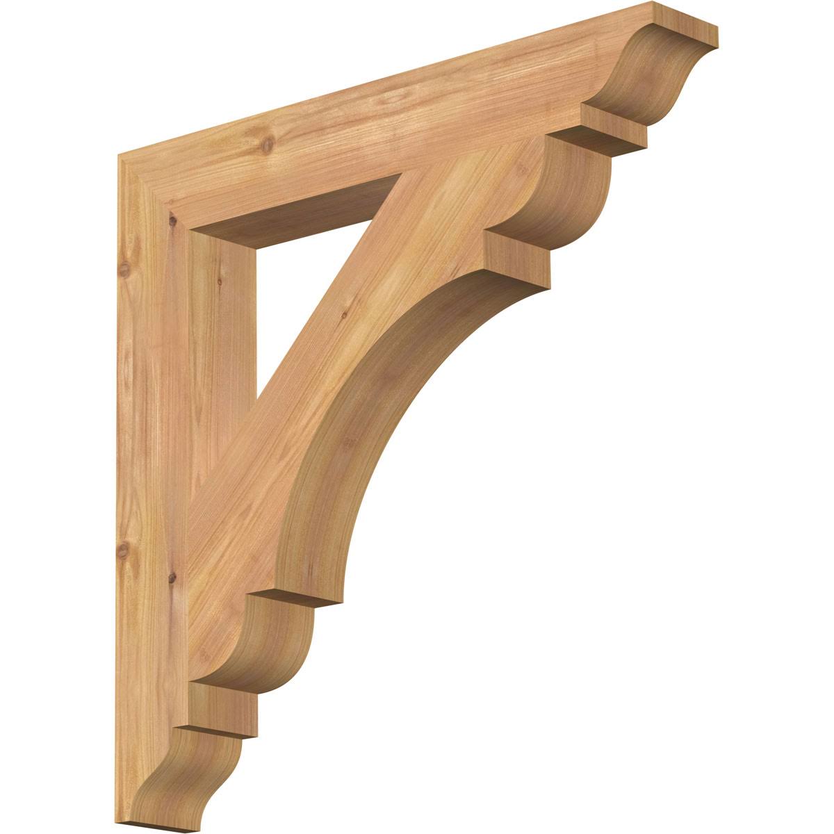 Ekena Millwork BKT04X24X24OLY01SWR 3 1/2W x 24D x 24H Olympic Traditional Smooth Bracket, Western Red Cedar