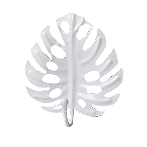 Home Furnishing Coat Rack Metal Wall Hook Creatives Leaf Shaped Coat Key No-Punch Holder Rack for Bedroom Living Room VC Coat Rack Hat Hanger (Color : A)
