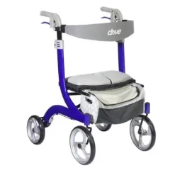 Drive Medical RTL10266BL-HS Nitro DLX Euro Style Walker Rollator, Sleek Blue